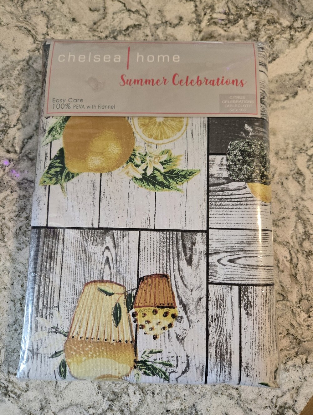 NWT Chelsea Home Summer Celebrations Citrus Tablecloth - Yellow